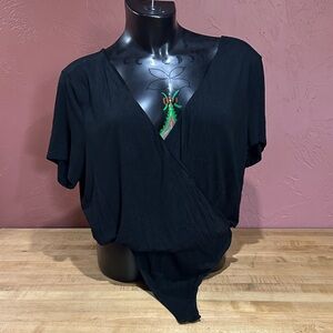 Bodysuit Wrap Top [black hi-cut]
